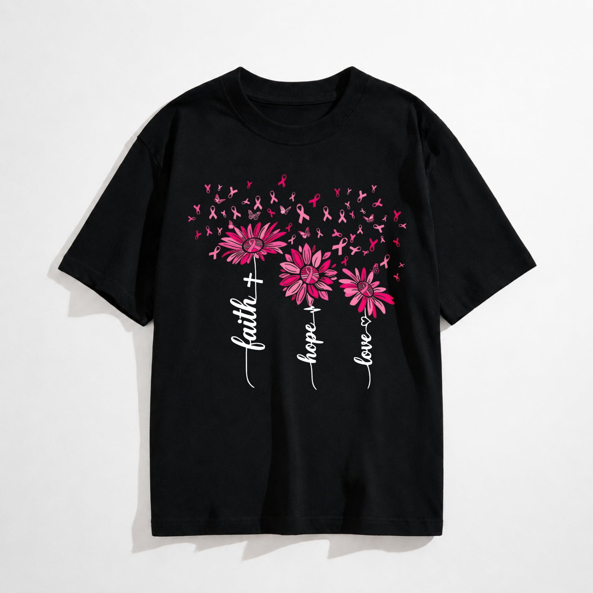 Breast Cancer Shirts for Women: Pink Ribbon Heart T-Shirts Breast Cancer Awareness Gifts Survivor Tee Tops