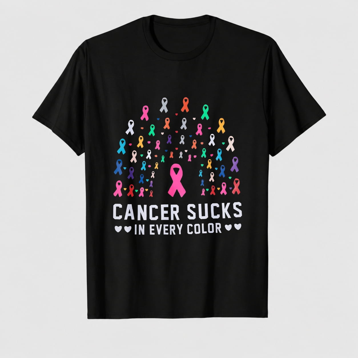 Women's Breast Cancer Awareness Survivor Ribbon Graphic T-Shirt, 100% Cotton Short Sleeve Shirt