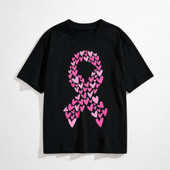 Breast Cancer Shirts for Women: Pink Ribbon Heart T-Shirts Breast Cancer Awareness Gifts Survivor Tee Tops