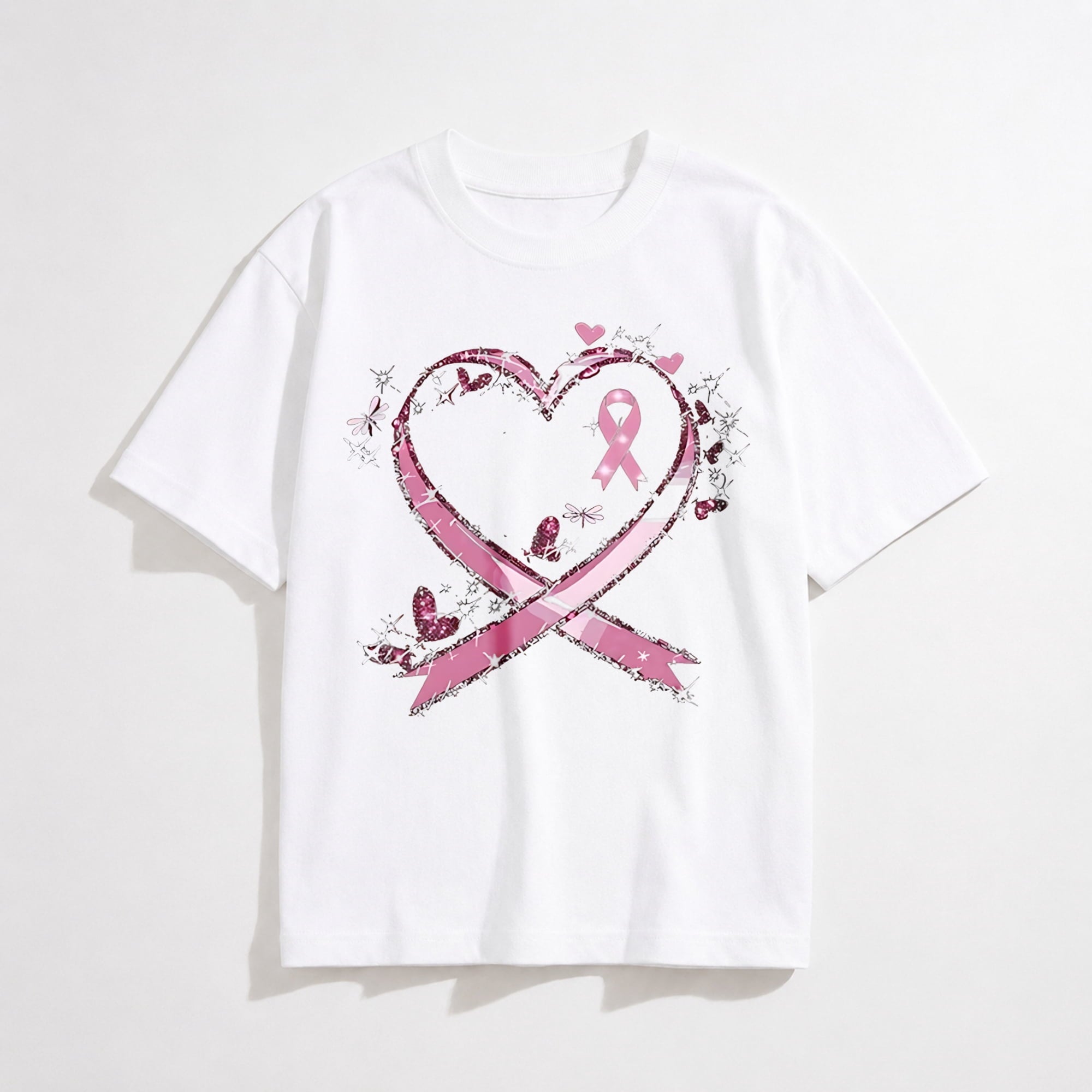 Breast Cancer Shirts for Women: Pink Ribbon Heart T-Shirts Breast Cancer Awareness Gifts Survivor Tee Tops