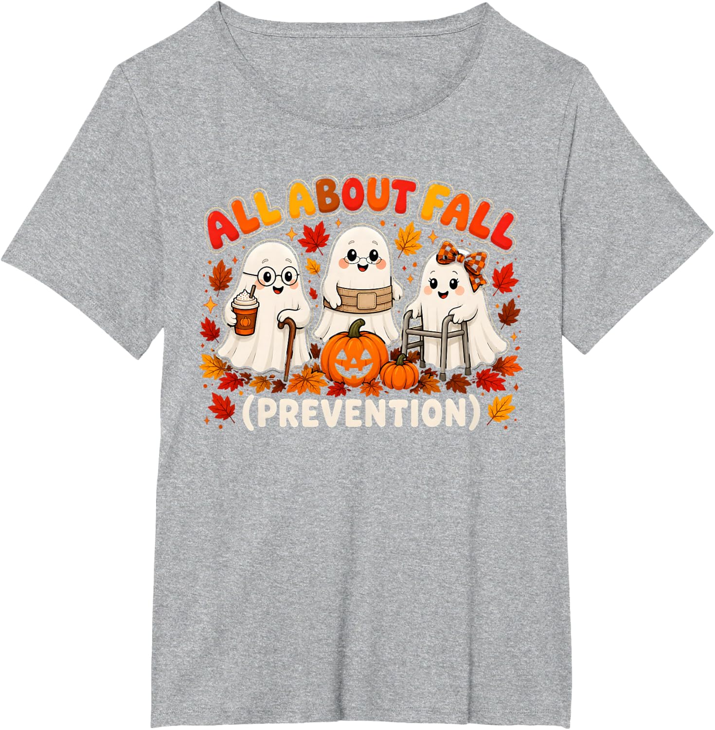 All About Fall Prevention Funny Ghost Autumn T-Shirt
