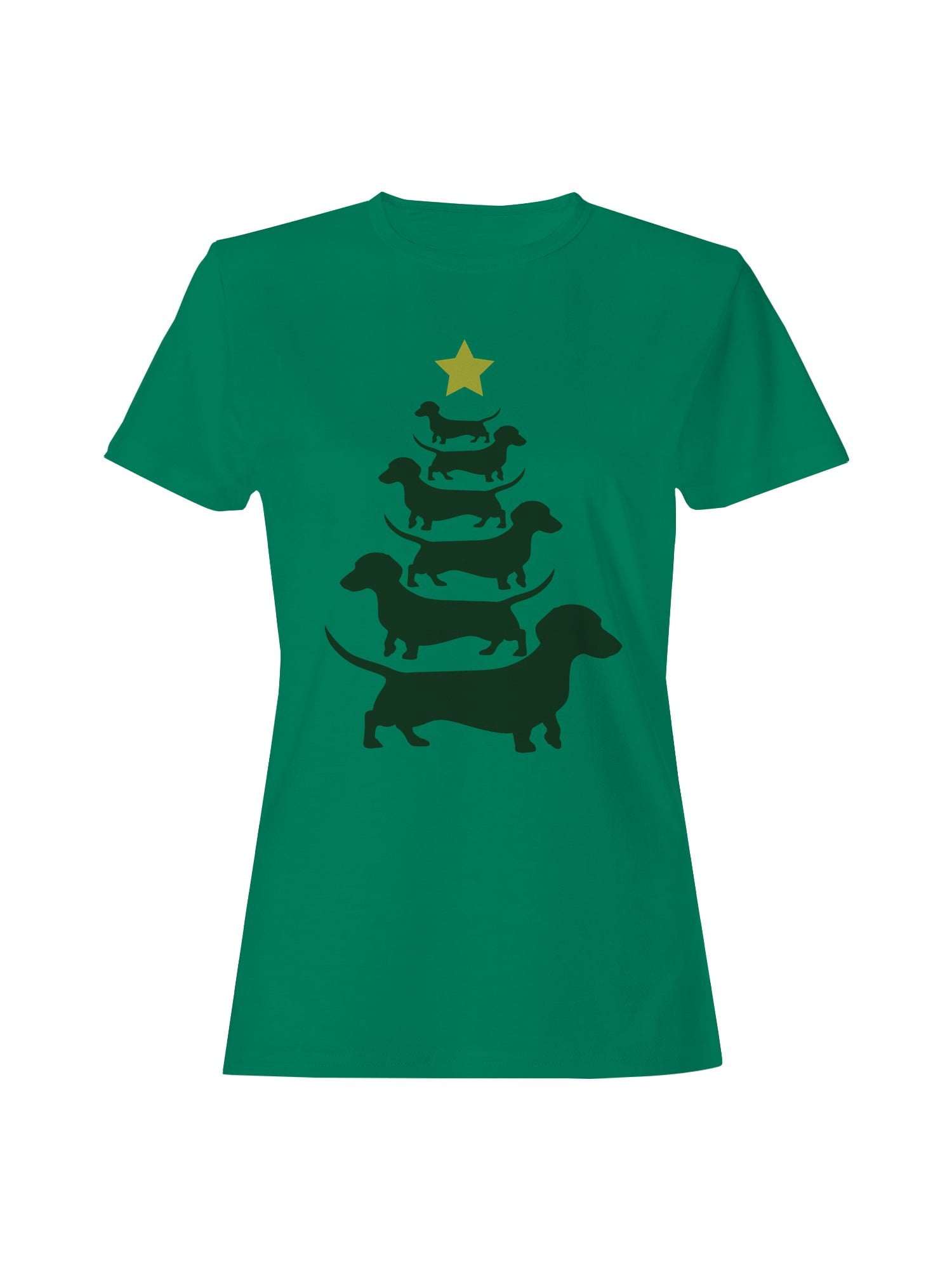 Dachshund Christmas Tree Womens Graphic Tee