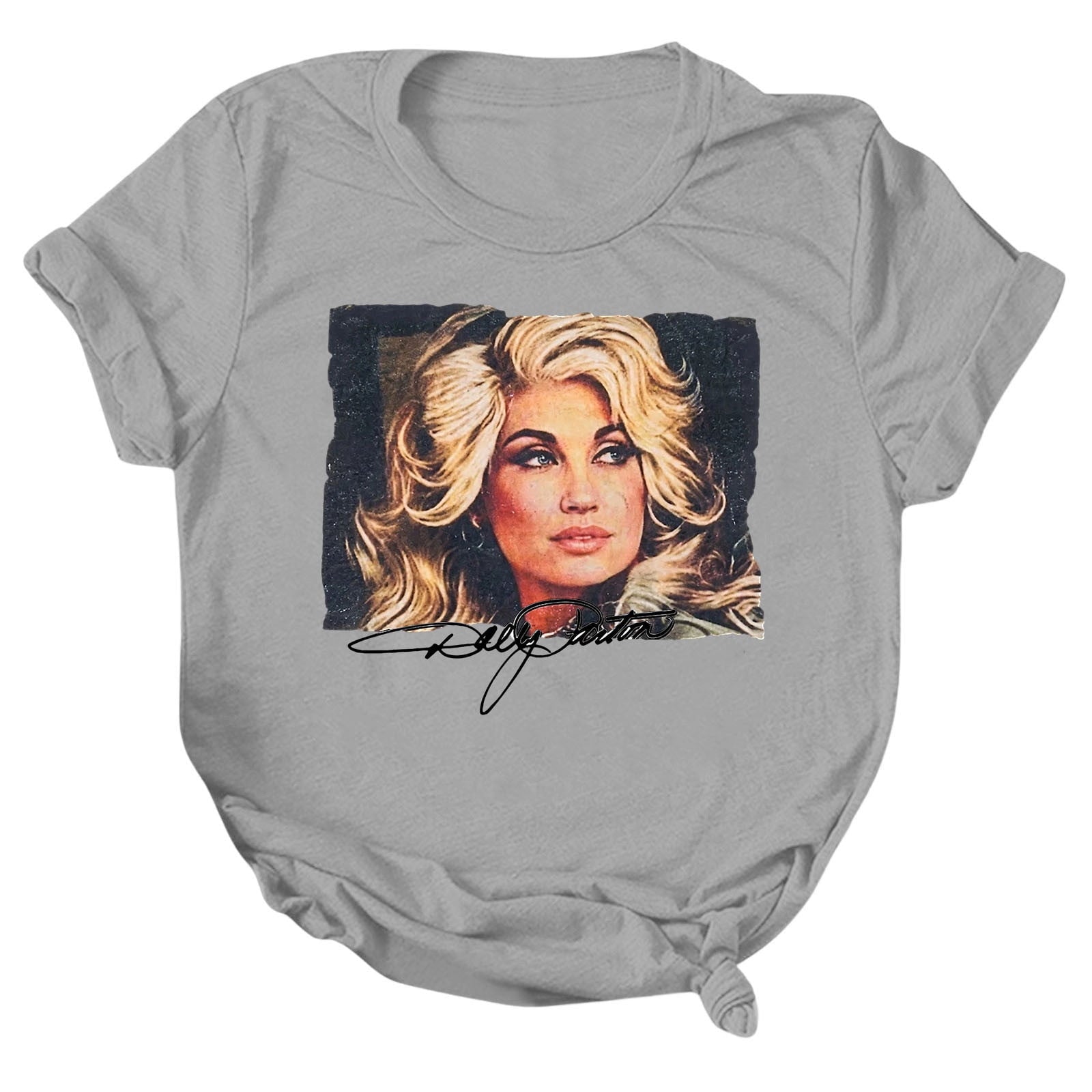 Dolly Graphic T-Shirt - Women's Short Sleeve Crew Neck Country Music Tee With Vintage Angel Design For Concert Festival And Casual Wear