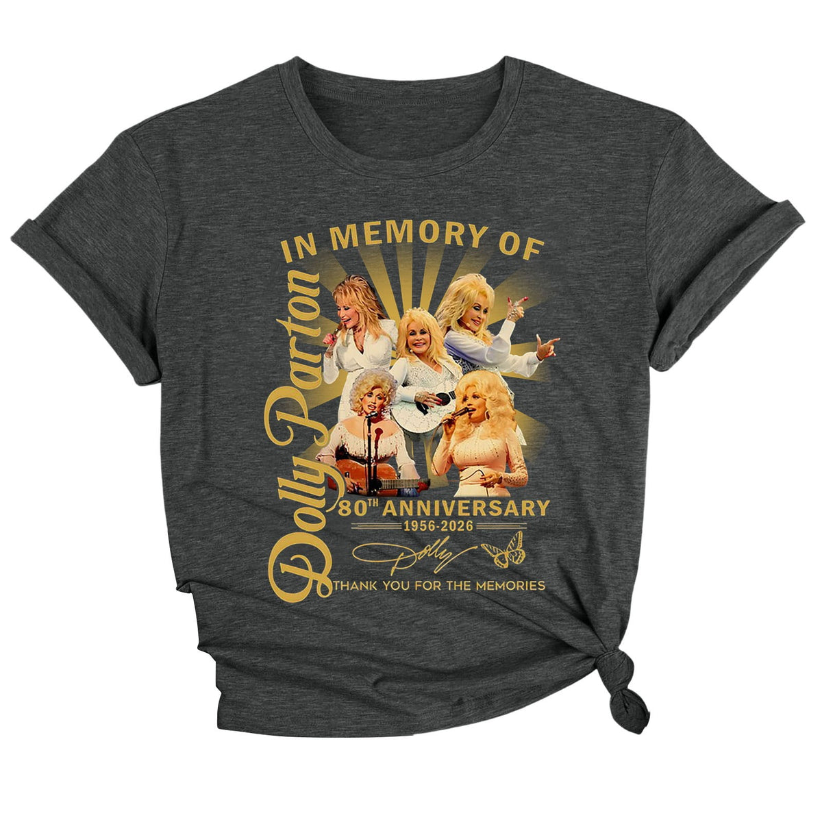 Dolly Graphic T-Shirt - Women's Short Sleeve Crew Neck Country Music Tee With Vintage Angel Design For Concert Festival And Casual Wear