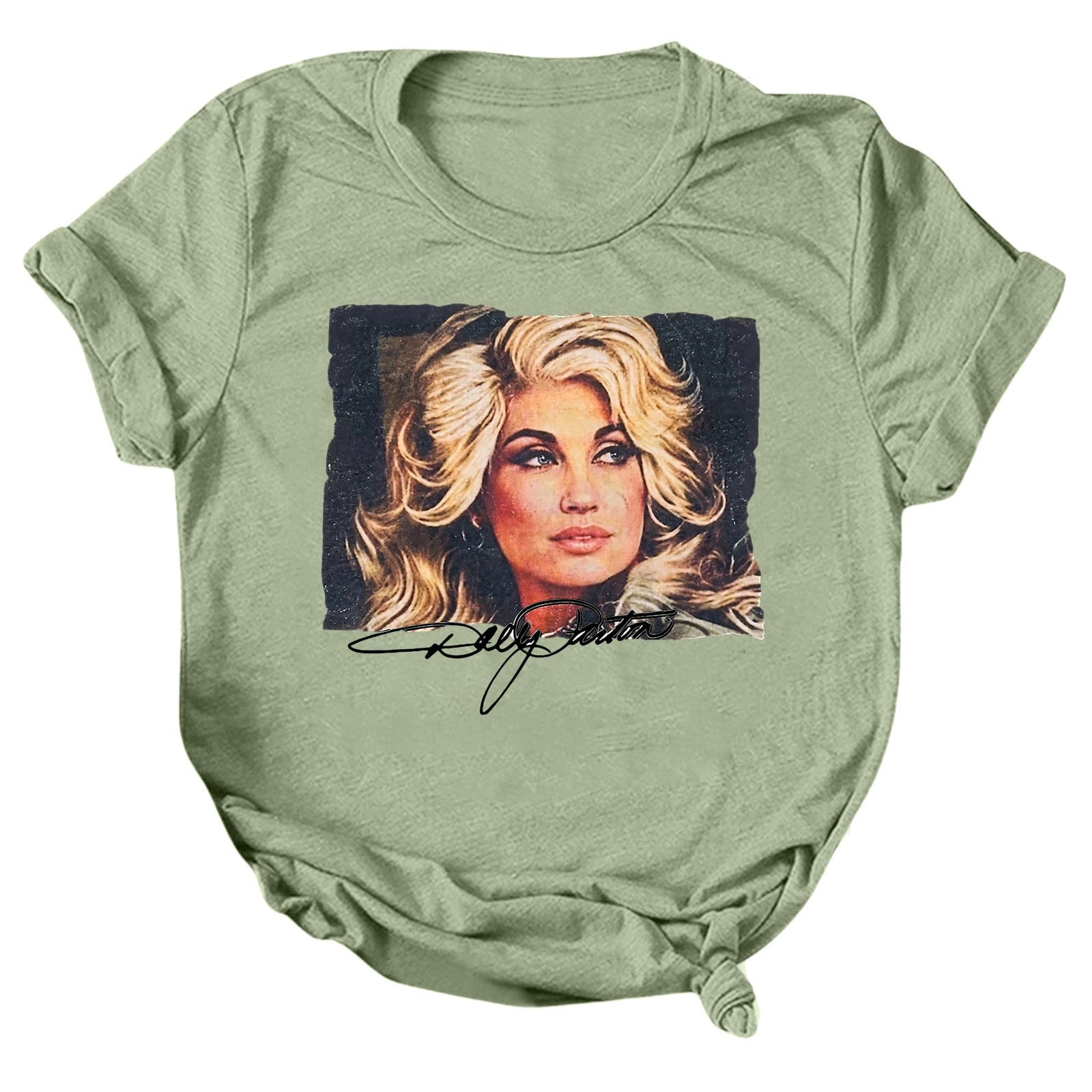 Dolly Graphic T-Shirt - Women's Short Sleeve Crew Neck Country Music Tee With Vintage Angel Design For Concert Festival And Casual Wear