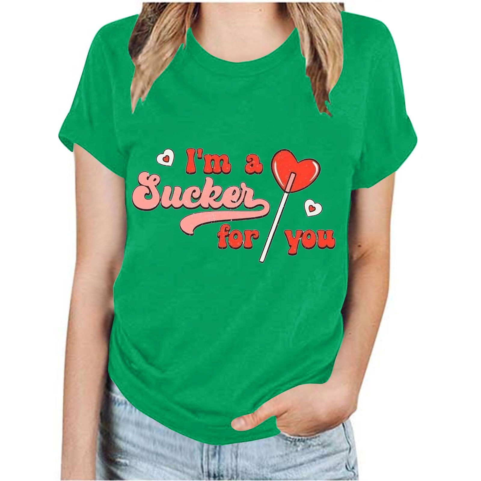 Lilgiuy Valentine Love Heart Tshirt Women Cute Graphic Valentine's Day Tee Lover Gifts Short Sleeve Crewneck Lightweight Shirt Gift for Your Mom Black(S-3XL)