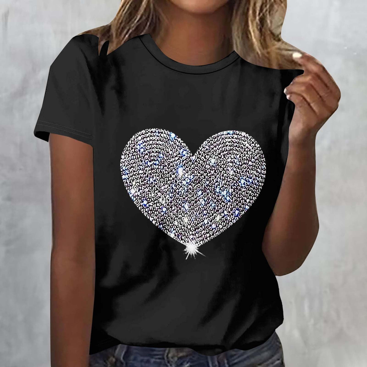 EchfiProm Womens Valentine Shirts Love Heart Graphic Tee Summer Valentine Day Tops for Lover Short Sleeve