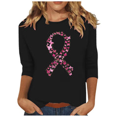Hfnxid Breast Cancer Shirts for Women Breast Cancer Support Tshirts Pink Ribbon Breast Cancer Awareness Shirt,Survivor Care Gifts