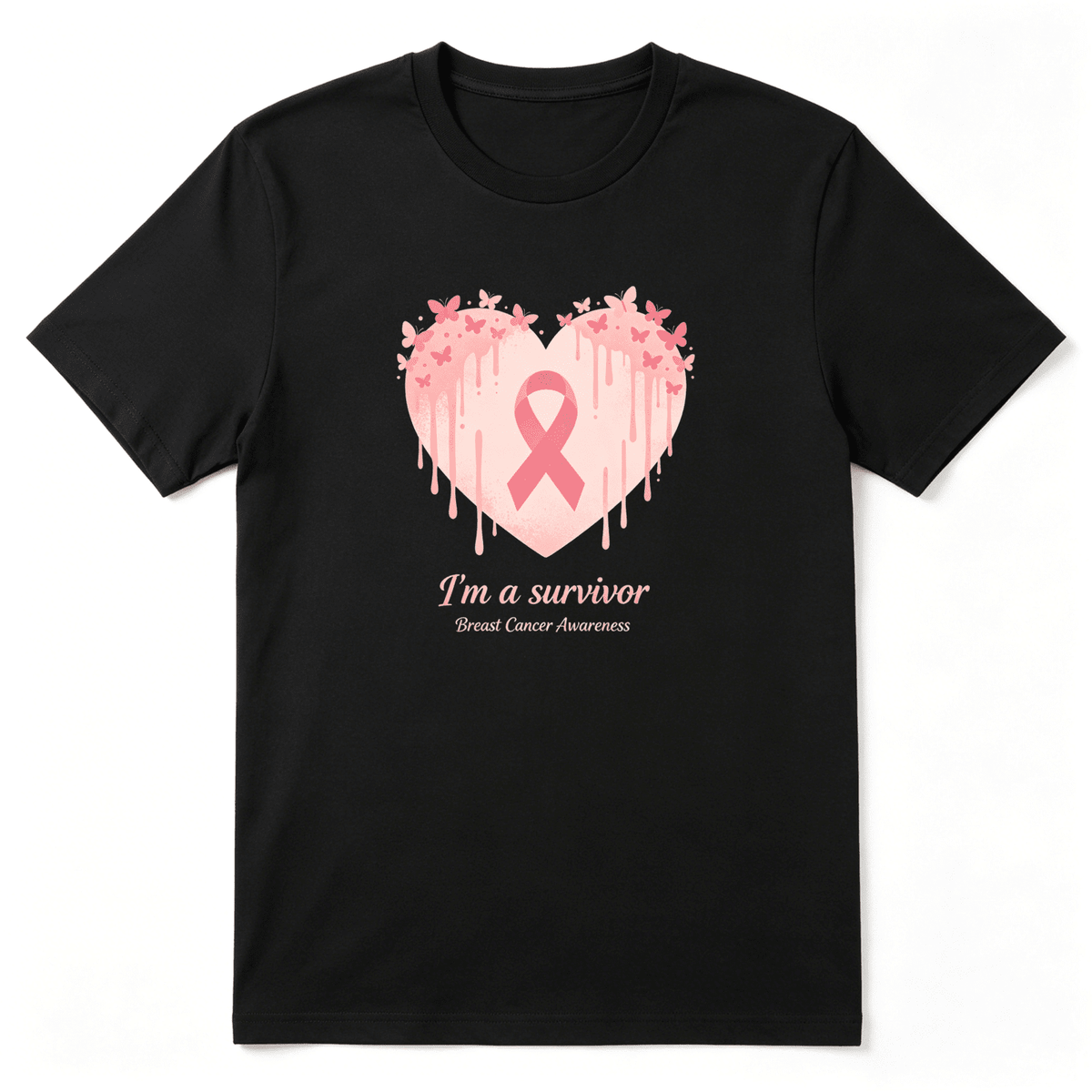 I'm A Survivor Breast Cancer Awareness Cool Graphic Tee for Women, Family Gift Party Cotton Short Sleeves T-Shirt