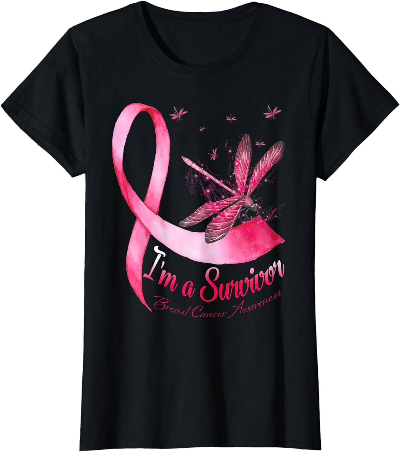 I'm A Survivor Dragonfly Breast Cancer Awareness T-Shirt