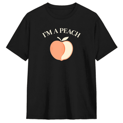 Im A Peach Funny Fruit Quote Retro Graphic Tee for Men and Women, Amusing Party Cotton Short Sleeves T-Shirt