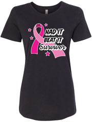 Inktastic Breast Cancer Awareness Had It Beat It Survivor Women's T-Shirt