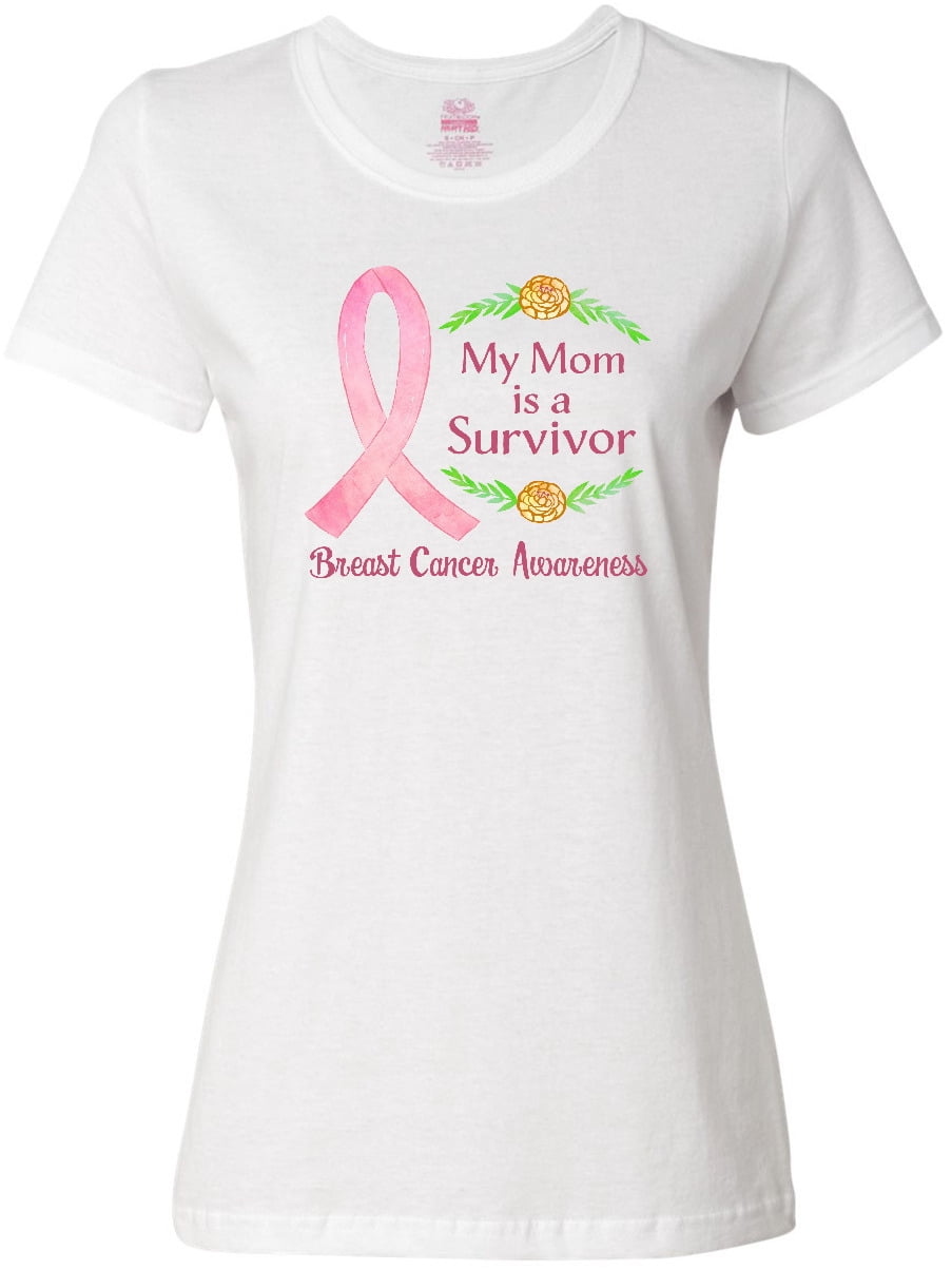Inktastic My Mom is a Survivor Breast Cancer Awareness Women's T-Shirt