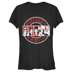 Junior's Disney Villains Valentine's Day Breakin' Hearts Graphic Tee Black Medium
