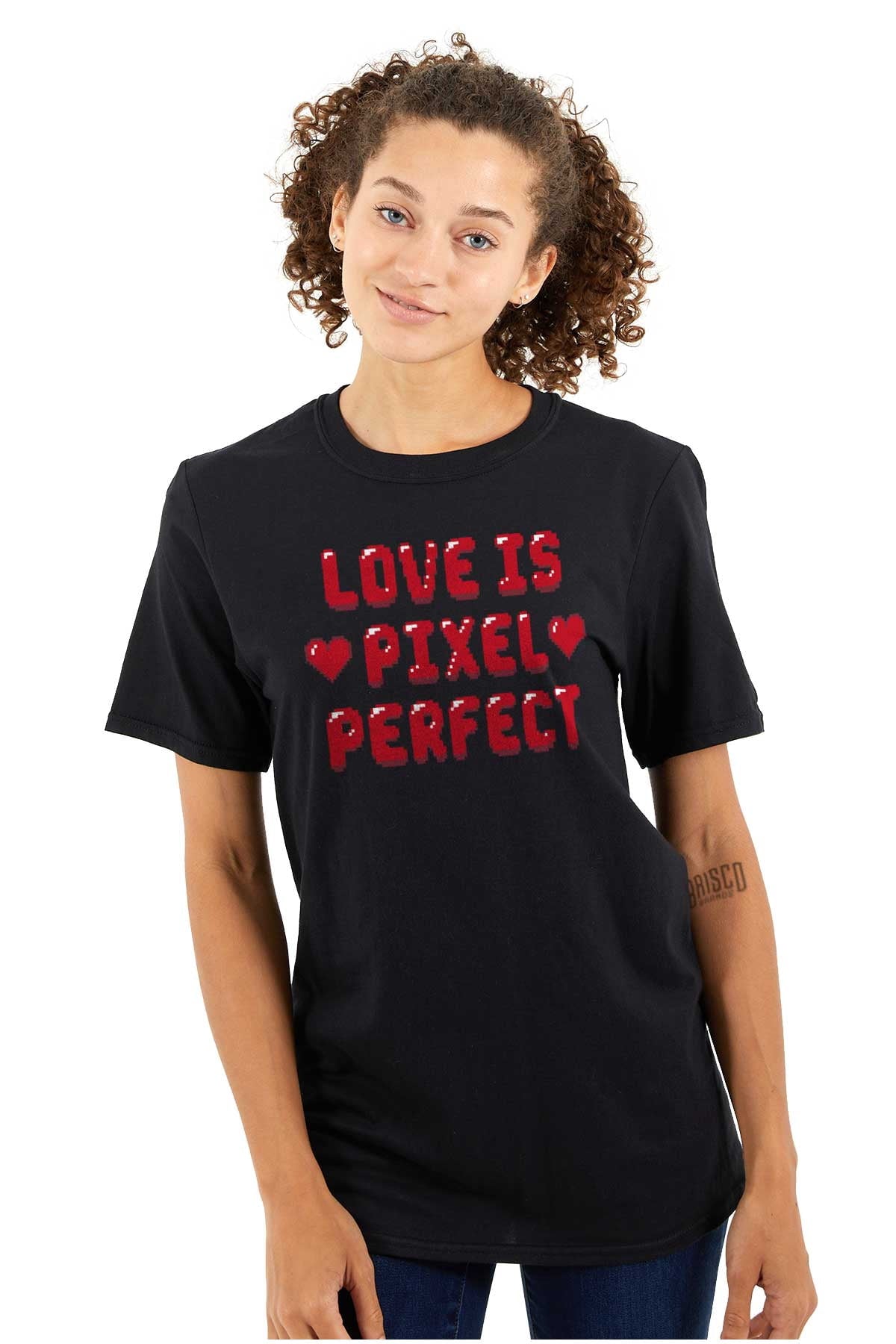 Love Pixel Perfect Valentines Day Women's Graphic T Shirt Tees Brisco Brands S