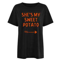 Men & Women Couples Matching Shirts Valentines Day Short Sleeve Cute Graphic Print Crew Neck Tees Soft Fashion Tops