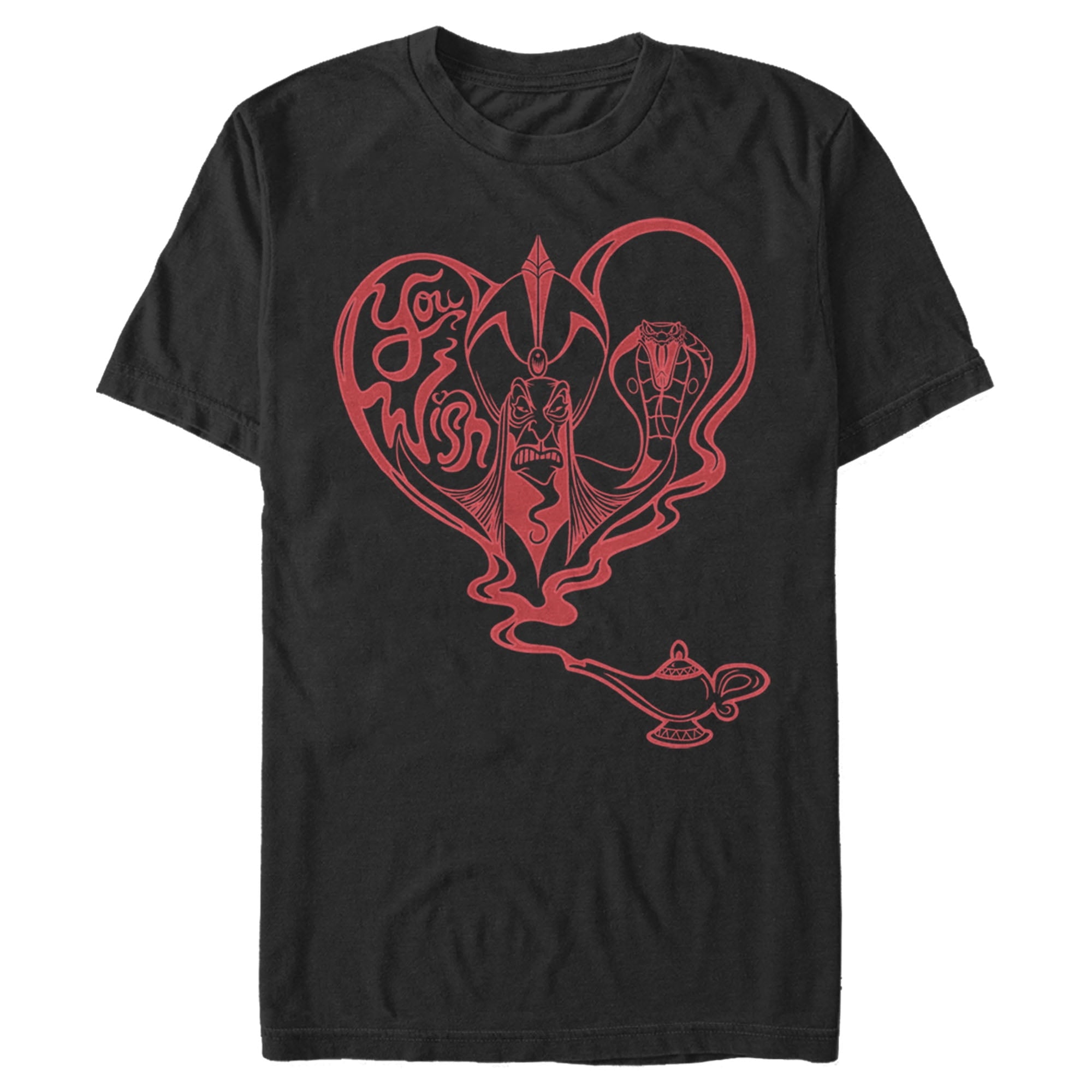 Men's Aladdin Jafar Valentine's Day You Wish Graphic Tee Black X Large