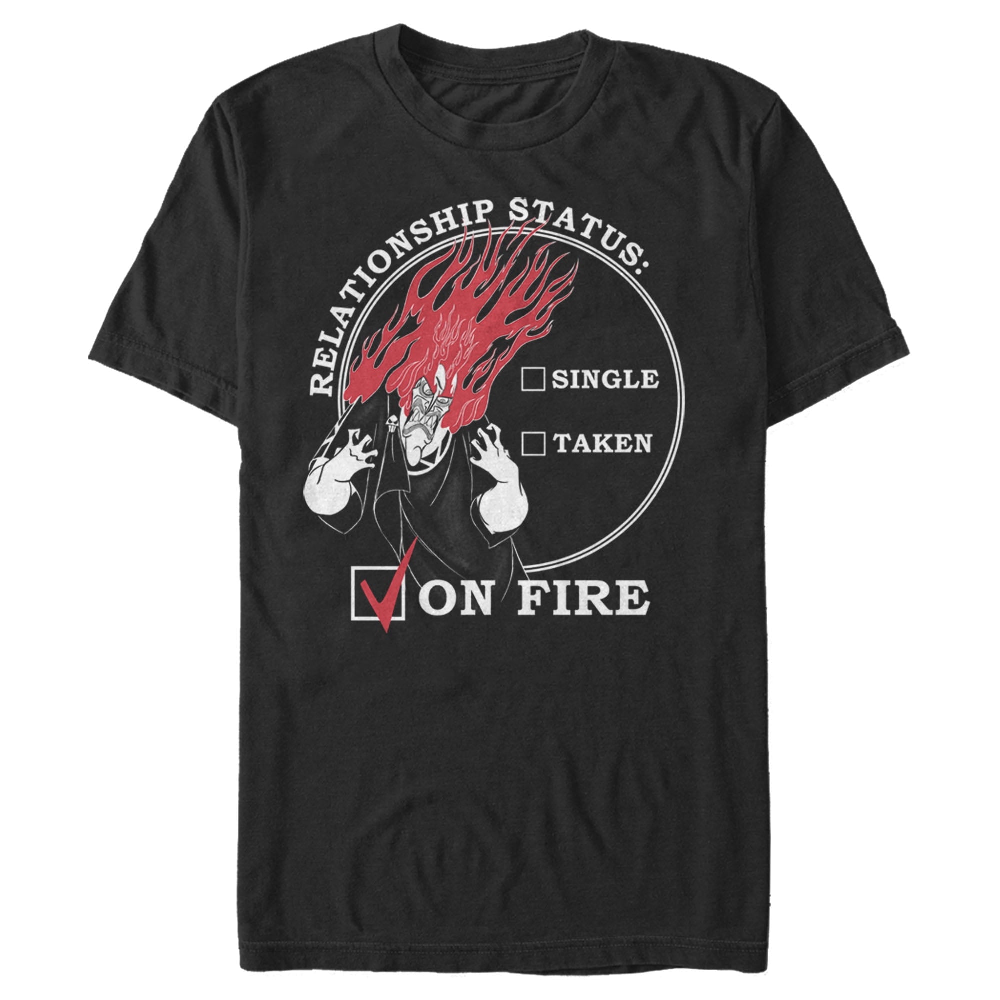 Men's Hercules Hades Valentine's Day Status, ON FIRE! Graphic Tee Black 2X Large