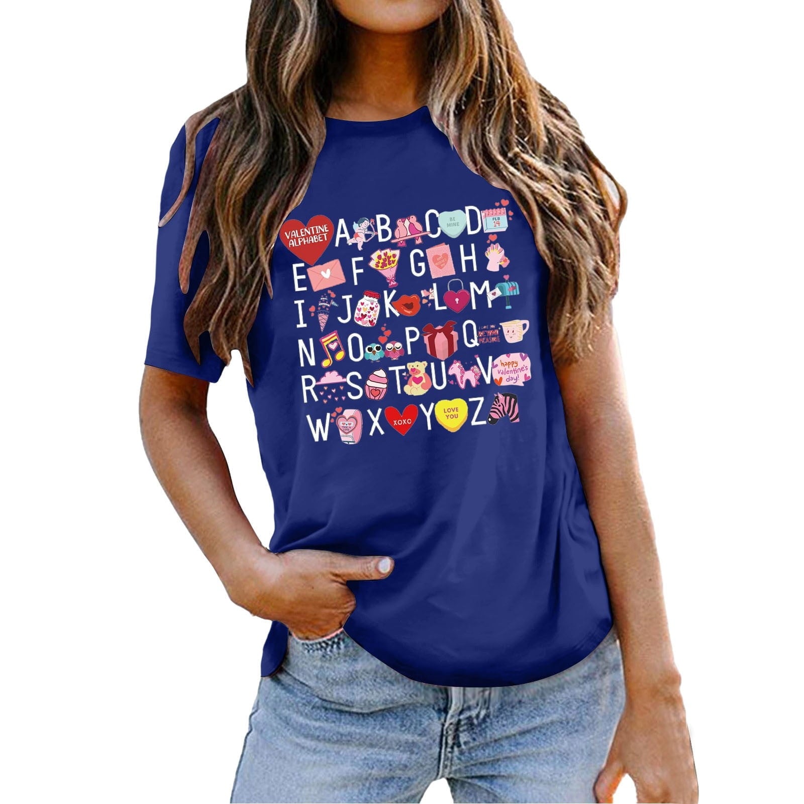 MuXiKeJi Clothes Valentines Shirts for Women Valentines Day Tshirt Love Heart Graphic Tee Tops