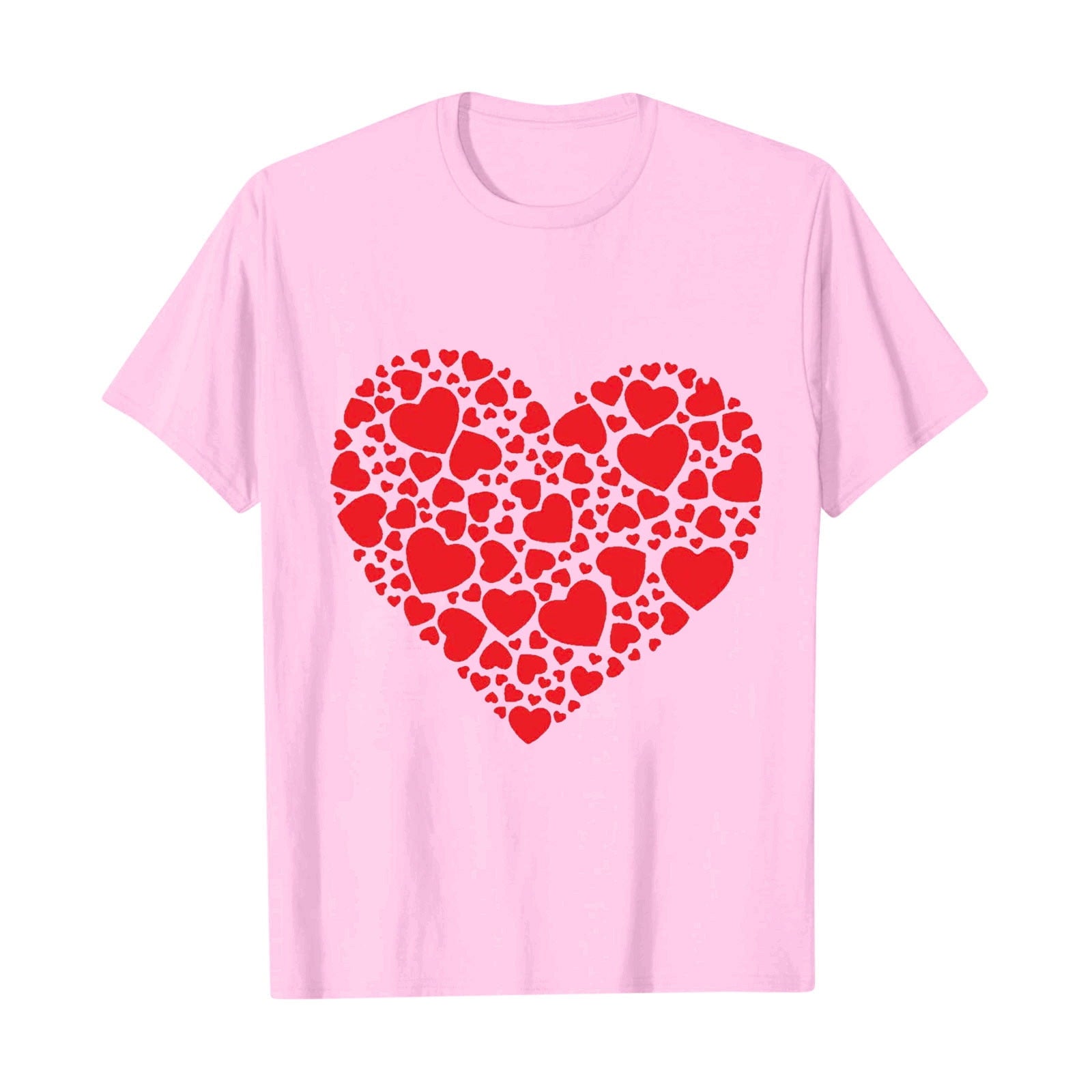 Posijego Valentine's Day Shirt for Women Heart Printed Graphic Tees Summer Short Sleeve Casual Tops