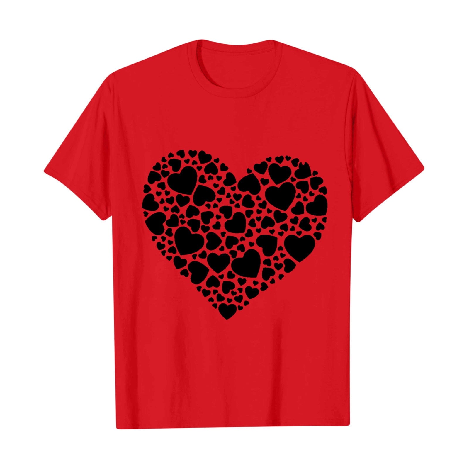 Posijego Valentine's Day Shirt for Women Heart Printed Graphic Tees Summer Short Sleeve Casual Tops
