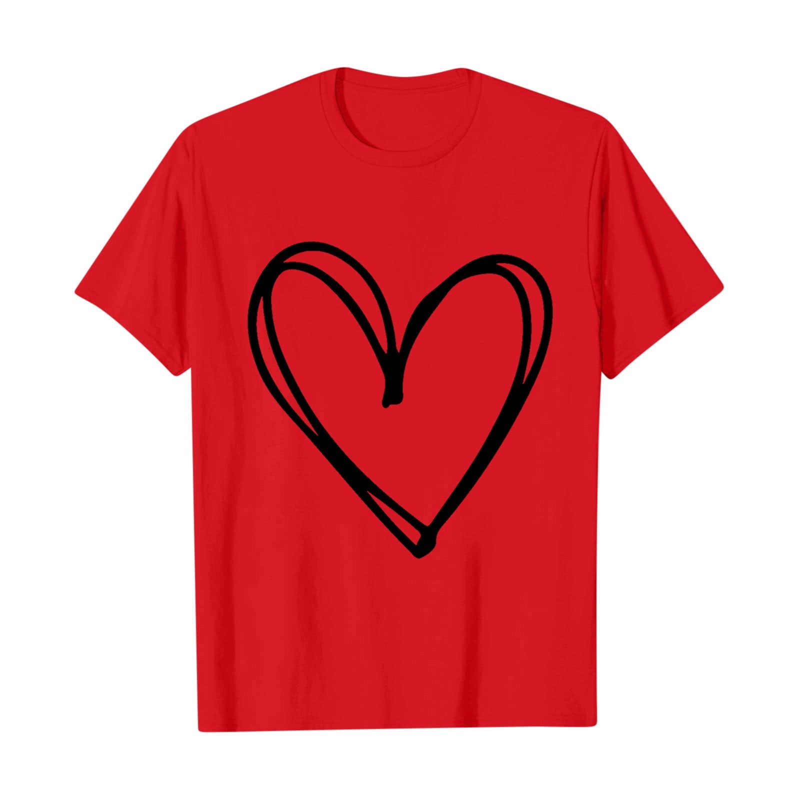 Posijego Valentine's Day Shirt for Women Heart Printed Graphic Tees Summer Short Sleeve Casual Tops