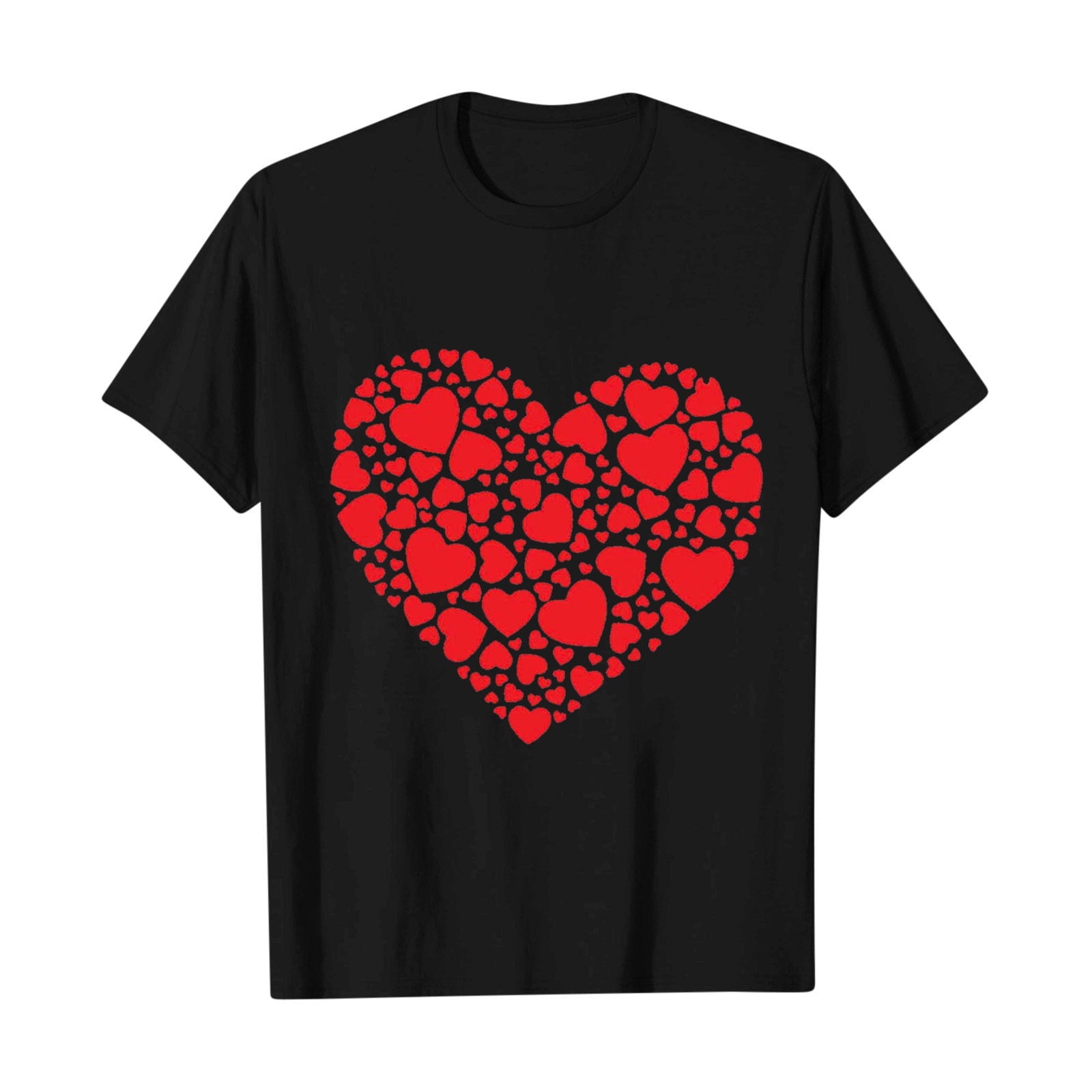 Posijego Valentine's Day Shirt for Women Heart Printed Graphic Tees Summer Short Sleeve Casual Tops