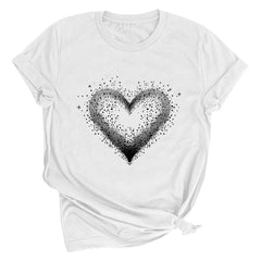 Riecok Womens Tops Plus Size valentines day shirts Crewneck Love Graphic Tee Short Sleeve Summer Comfy Casual Short Sleeve Tops Black XL