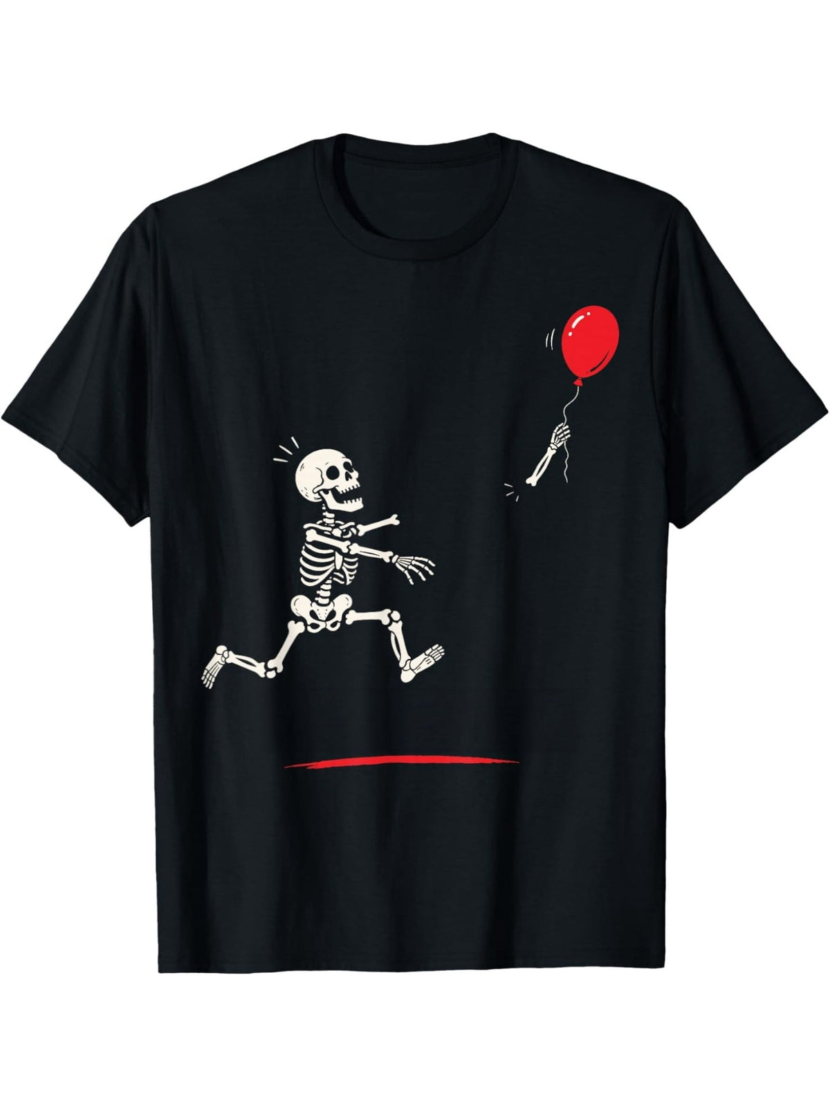 Running Skeleton Red Balloon T-Shirt