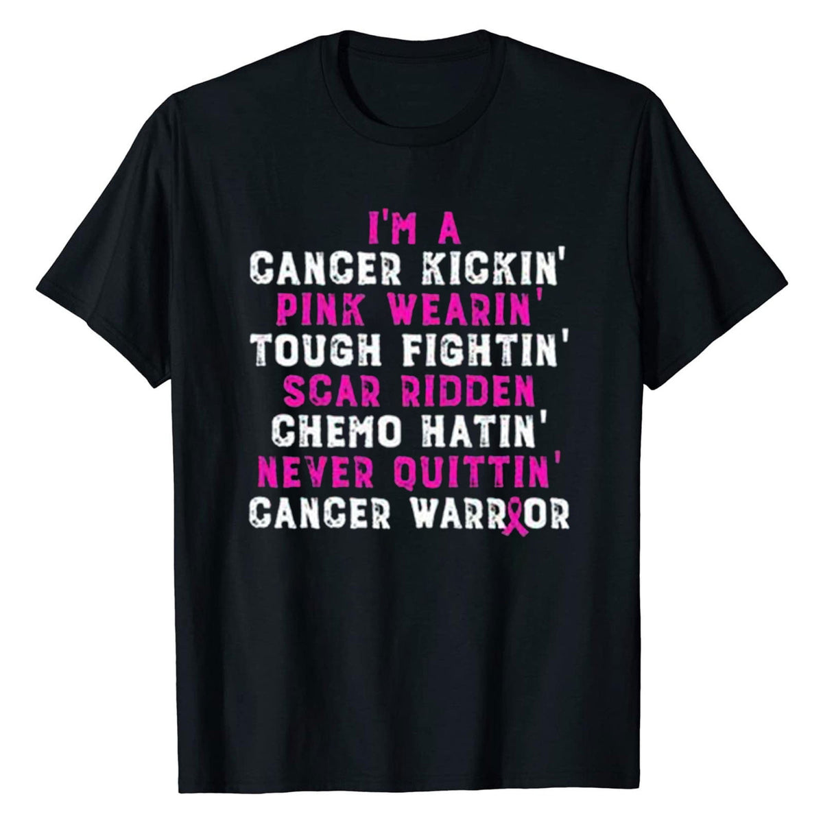 Tarmeek Breast Cancer Shirts Tops for Women/Short Sleeve Shirts/Crewneck Shirt/Tee Shirts with Blessed Breast Cancer Pink Ribbon/Breast Cancer Awareness Breast Cancer Survivor Gifts for Women