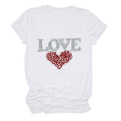 Tbopshirt Valentine's Day T-Shirts for Women Short Sleeve Graphic Tees, Plus Size Womens Tops,Valentines Day Fashion Printed T-shirt S-XXXL