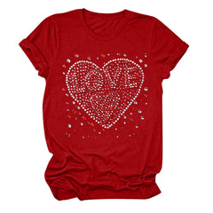 Tbopshirt Valentine's Day T-Shirts for Women Short Sleeve Graphic Tees, Plus Size Womens Tops,Valentines Day Fashion Printed T-shirt S-XXXL