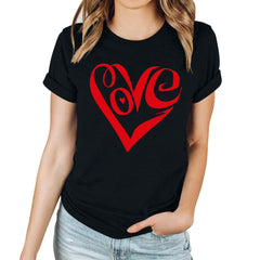 Tbopshirt Valentine's Day T-Shirts for Women Short Sleeve Graphic Tees, Plus Size Womens Tops,Valentines Day Fashion Printed T-shirt S-XXXL