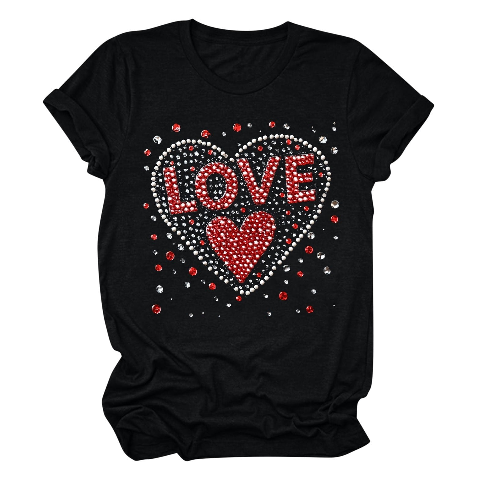 Tbopshirt Valentine's Day T-Shirts for Women Short Sleeve Graphic Tees, Plus Size Womens Tops,Valentines Day Fashion Printed T-shirt S-XXXL