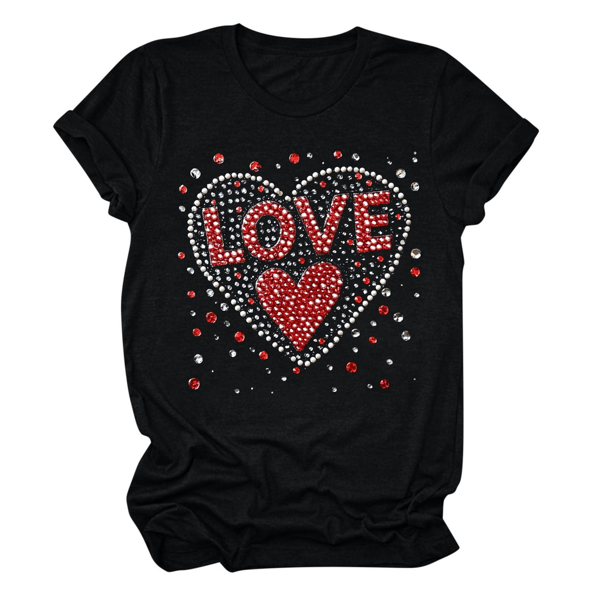 Tbopshirt Valentine's Day T-Shirts for Women Short Sleeve Graphic Tees, Plus Size Womens Tops,Valentines Day Fashion Printed T-shirt S-XXXL