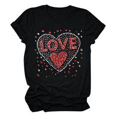 Tbopshirt Valentine's Day T-Shirts for Women Short Sleeve Graphic Tees, Plus Size Womens Tops,Valentines Day Fashion Printed T-shirt S-XXXL