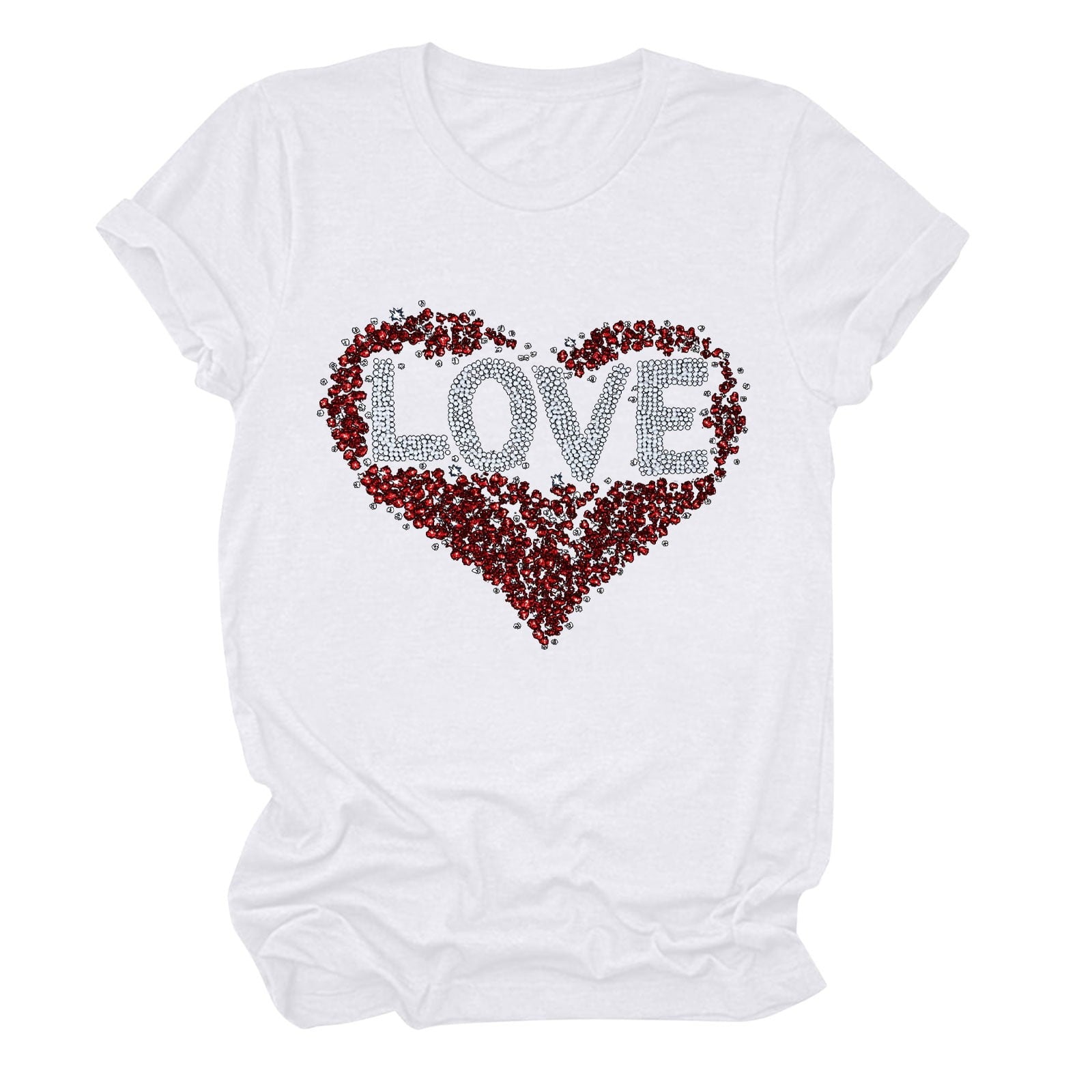 Tbopshirt Valentine's Day T-Shirts for Women Short Sleeve Graphic Tees, Plus Size Womens Tops,Valentines Day Fashion Printed T-shirt S-XXXL