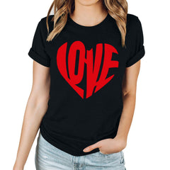 Tbopshirt Valentine's Day T-Shirts for Women Short Sleeve Graphic Tees, Plus Size Womens Tops,Valentines Day Fashion Printed T-shirt S-XXXL