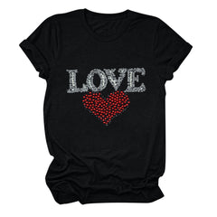 Tbopshirt Valentine's Day T-Shirts for Women Short Sleeve Graphic Tees, Plus Size Womens Tops,Valentines Day Fashion Printed T-shirt S-XXXL