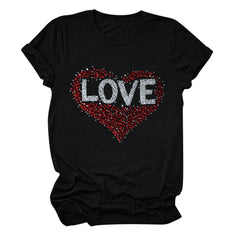 Tbopshirt Valentine's Day T-Shirts for Women Short Sleeve Graphic Tees, Plus Size Womens Tops,Valentines Day Fashion Printed T-shirt S-XXXL