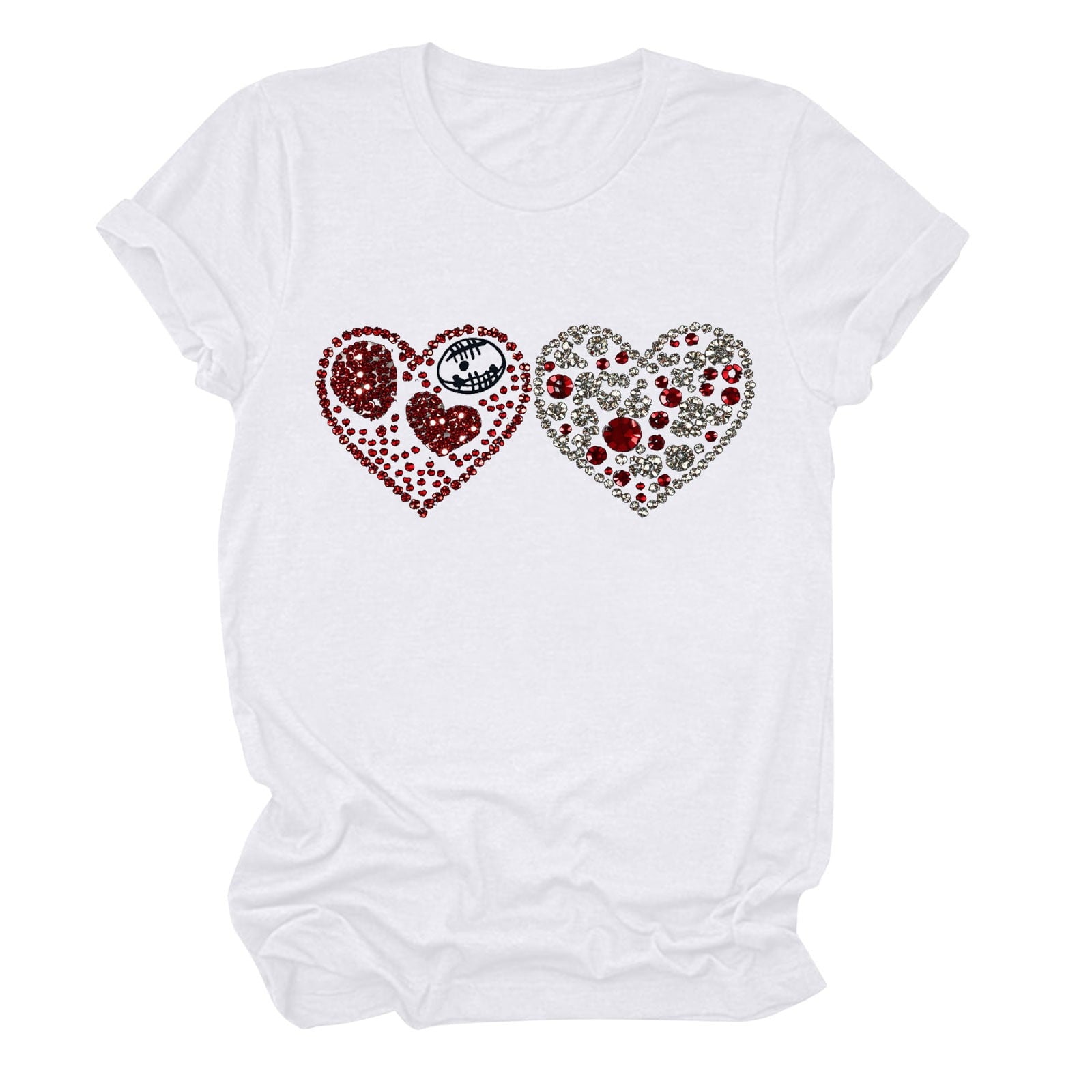 Tbopshirt Valentine's Day T-Shirts for Women Short Sleeve Graphic Tees, Plus Size Womens Tops,Valentines Day Fashion Printed T-shirt S-XXXL