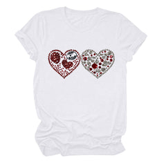 Tbopshirt Valentine's Day T-Shirts for Women Short Sleeve Graphic Tees, Plus Size Womens Tops,Valentines Day Fashion Printed T-shirt S-XXXL