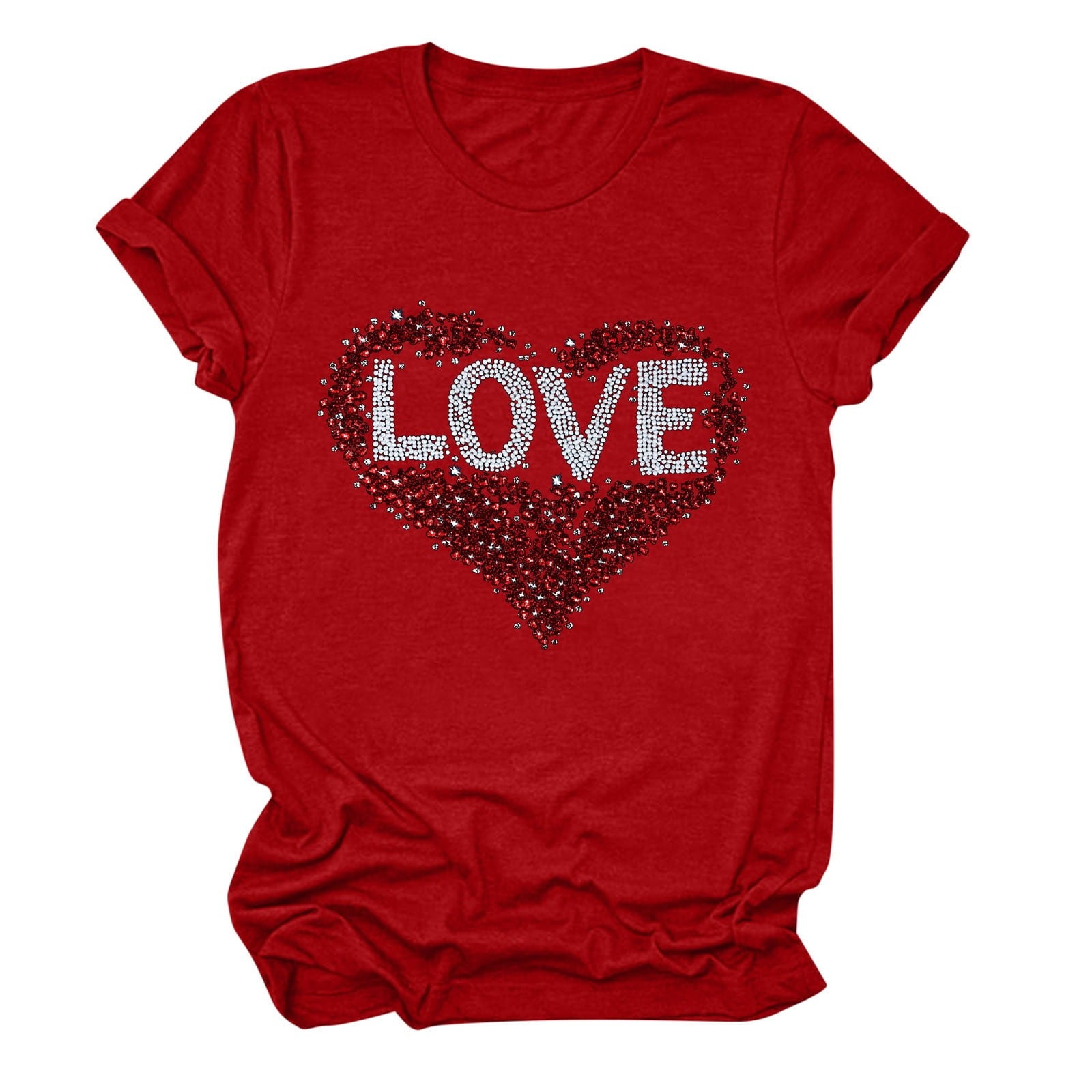 Tbopshirt Valentine's Day T-Shirts for Women Short Sleeve Graphic Tees, Plus Size Womens Tops,Valentines Day Fashion Printed T-shirt S-XXXL