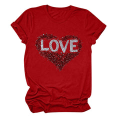 Tbopshirt Valentine's Day T-Shirts for Women Short Sleeve Graphic Tees, Plus Size Womens Tops,Valentines Day Fashion Printed T-shirt S-XXXL