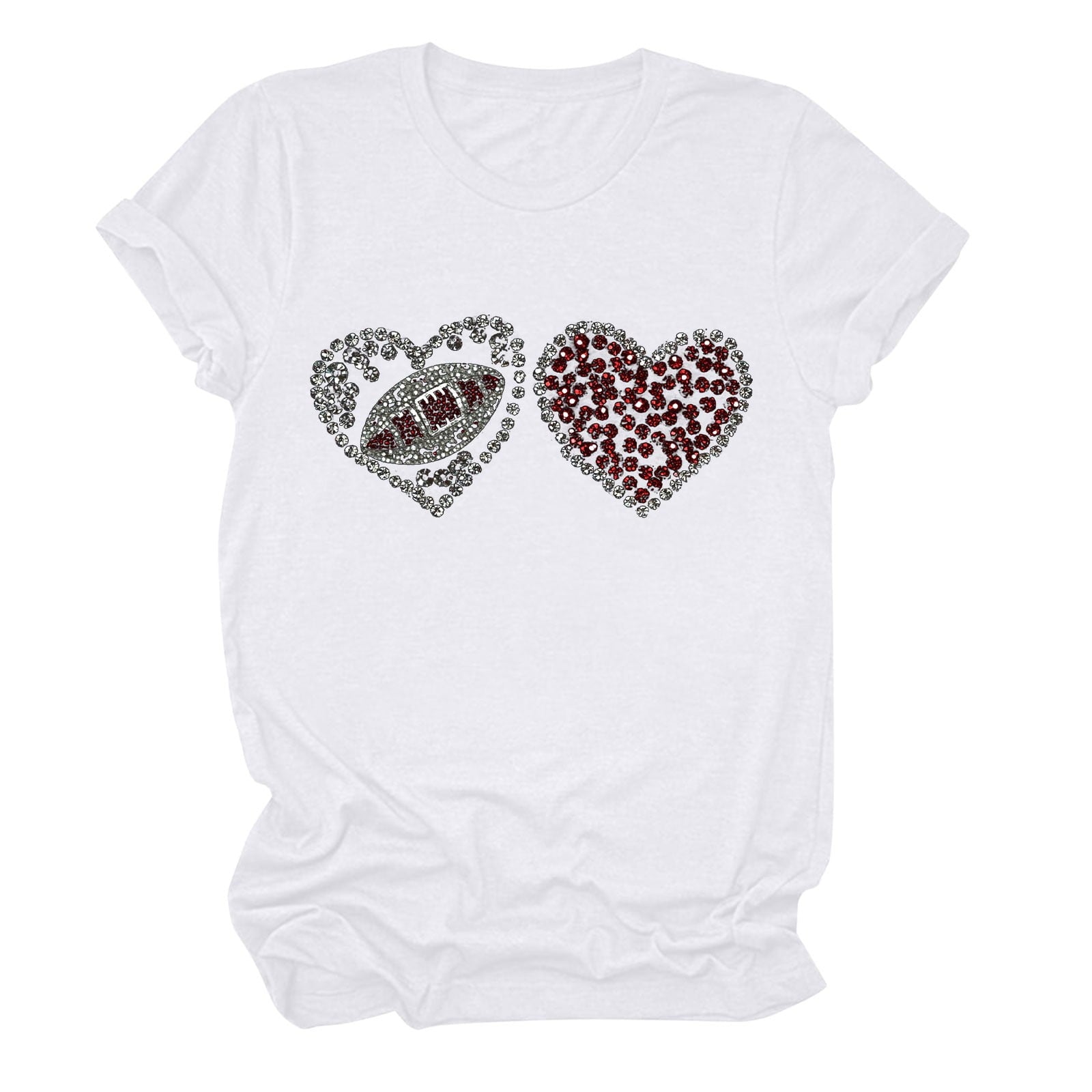 Tbopshirt Valentine's Day T-Shirts for Women Short Sleeve Graphic Tees, Plus Size Womens Tops,Valentines Day Fashion Printed T-shirt S-XXXL