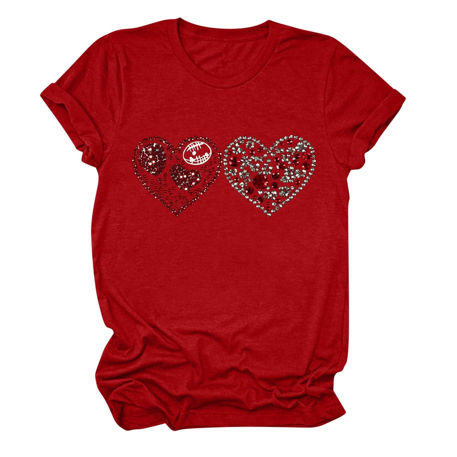 Tbopshirt Valentine's Day T-Shirts for Women Short Sleeve Graphic Tees, Plus Size Womens Tops,Valentines Day Fashion Printed T-shirt S-XXXL
