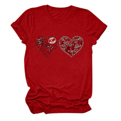 Tbopshirt Valentine's Day T-Shirts for Women Short Sleeve Graphic Tees, Plus Size Womens Tops,Valentines Day Fashion Printed T-shirt S-XXXL