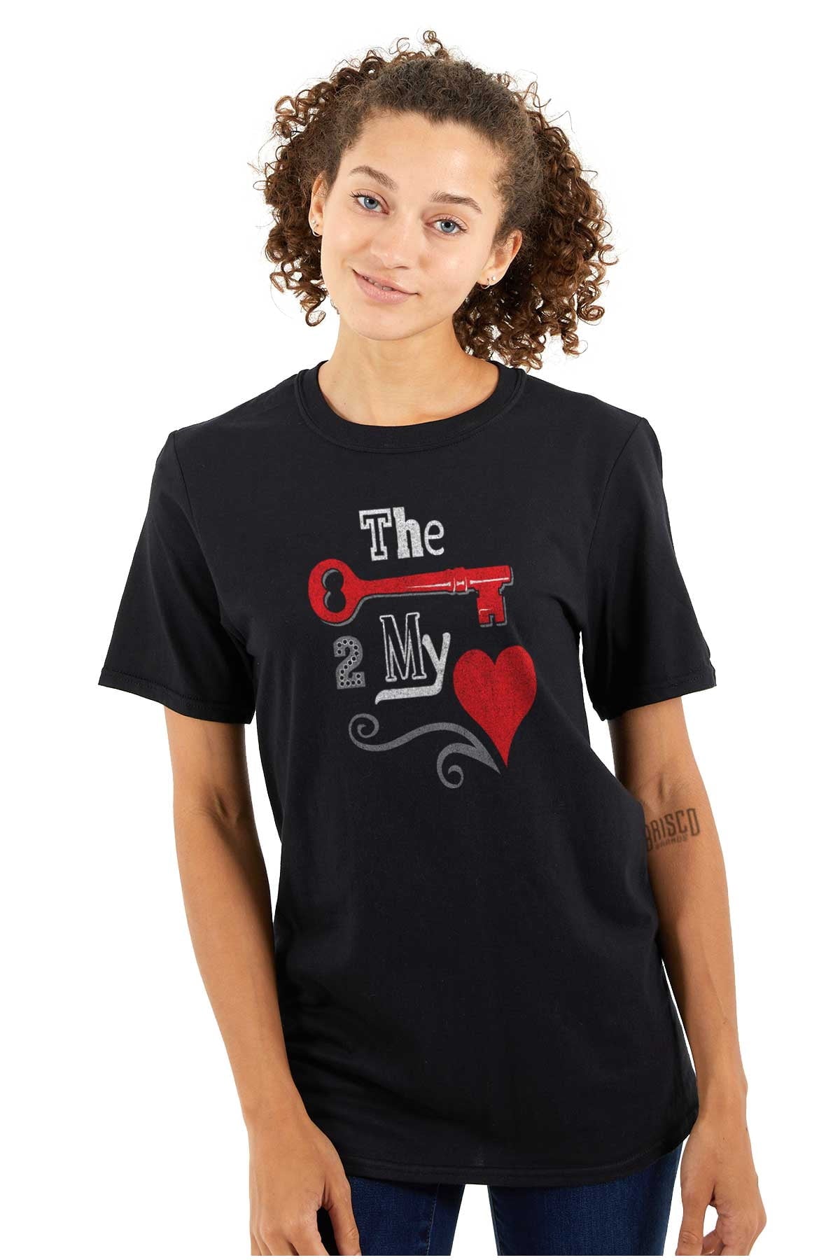The Key To My Heart Valentines Day Women's Graphic T Shirt Tees Brisco Brands L