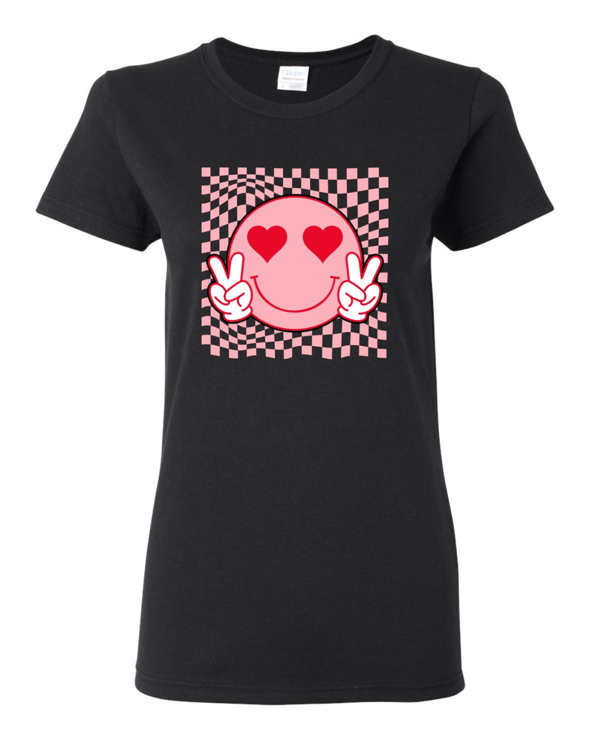 Wild Bobby Cute Trippy Peace Heart Valentine's Day Peace Hipster Vibes Women Graphic Tee