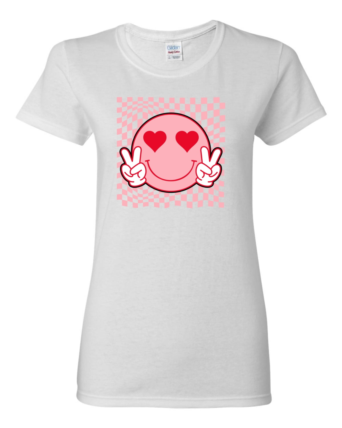 Wild Bobby Cute Trippy Peace Heart Valentine's Day Peace Hipster Vibes Women Graphic Tee